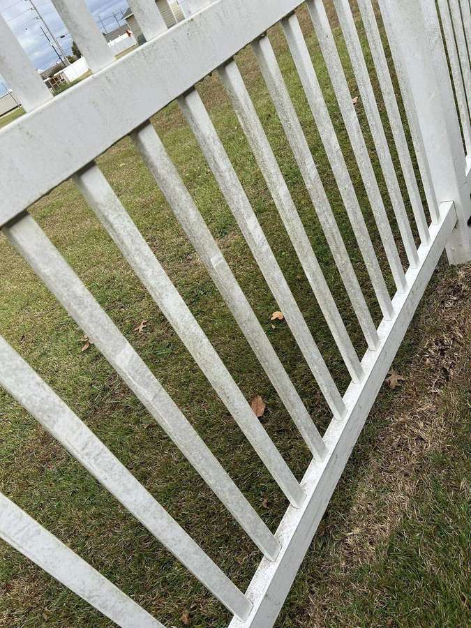 Fence and railing before and after exterior washing